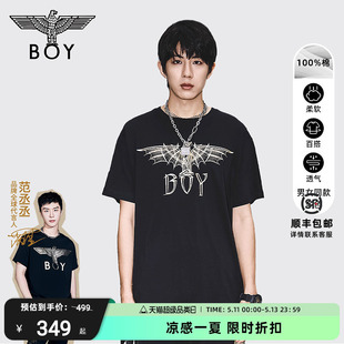 黑金潮酷朋克T恤N01908 夏季 男女同款 BOYLONDON潮牌短袖