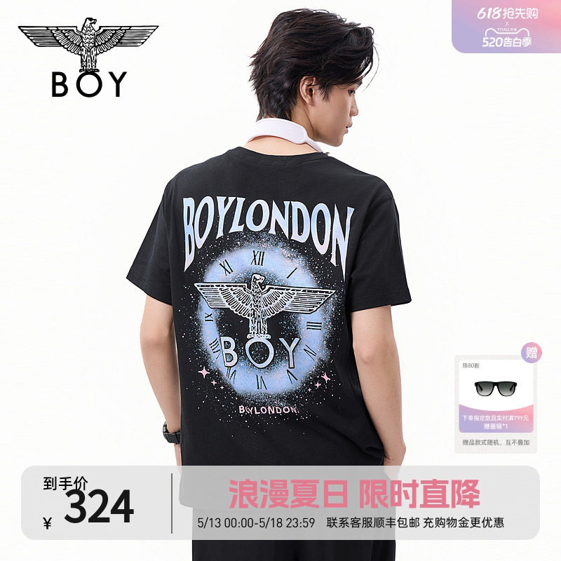 【魔法学院】BOYLONDON潮牌高街休闲短袖夏季男女同款T恤N