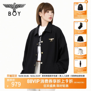 新款 BOYLONDON2025秋季 情侣朋克潮牌夹克外套N23024 黑金骑士