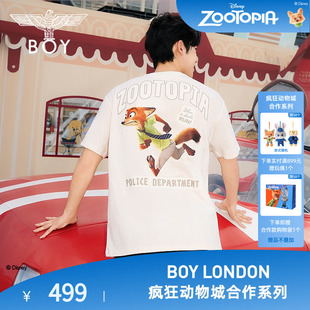 短袖 BOYLONDON春季 T恤尼克印花N01370 迪士尼疯狂动物城合作