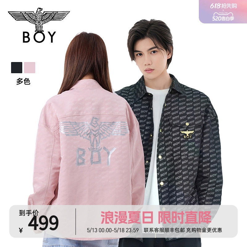 【迷幻摇滚】BOYLONDON春季满印衬衫潮牌情侣薄款夹克外套N