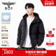 BOYLONDON短款 羽绒服保暖冬拒水绒情侣款 保暖连帽印花外套N28015