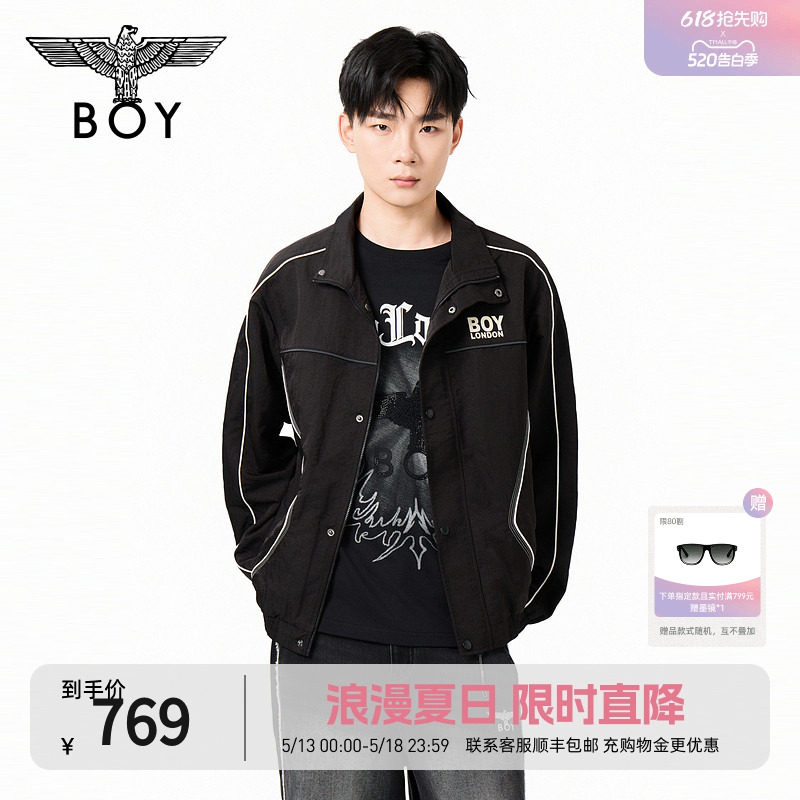 【暗夜飞鹰】BOYLONDON春季男女同款线条设计薄款夹克外套N