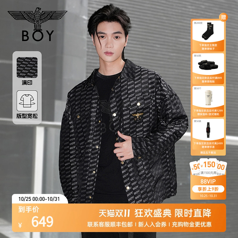 BOYLONDON满印金标夹克衬衫外套
