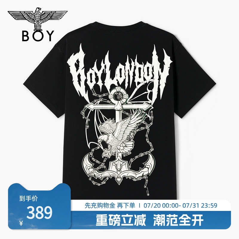 boylondon哥特式印花圆领T恤