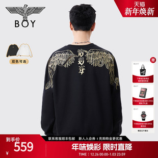 情侣款 BOYLONDON25春季 潮牌印花套头圆领卫衣N03008 赫尔墨斯