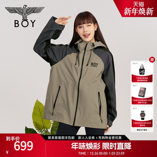 老鹰logo撞色拼接夹克外套N23007 男女同款 BOYLONDON25新品 春季