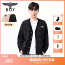 针织毛衣开衫 情侣潮牌满印长袖 BOYLONDON秋季 N64902 焦糖芝士