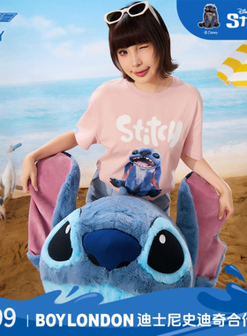 【迪士尼史迪奇合作系列】BOYLONDON夏时尚休闲潮牌短袖T恤N01334