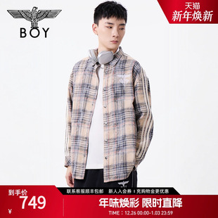 斑驳沙丘 格纹衬衫 BOYLONDON25新款 男女同款 外套N21017 春季