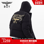 BOYLONDON冬男女同款 宽松潮牌保暖短款 连帽羽绒服N28807