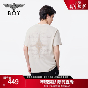 T恤N01093 英文烫钻潮牌休闲短袖 BOYLONDON25新款 春夏男女同款