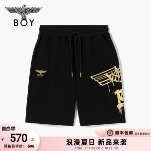 经典 老鹰烫金百搭潮牌短裤 春夏男女同款 BOYLONDON24新品 N14800