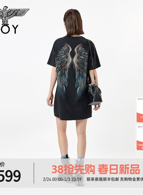 【羽翼苍兰】BOYLONDON天使翅膀连衣裙2026春夏新款女T恤裙W17000