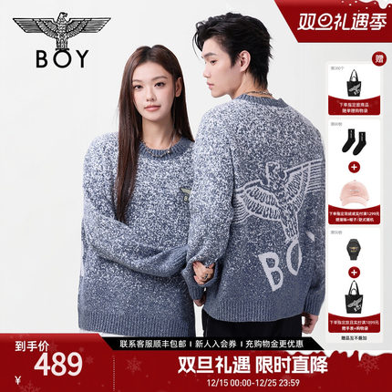 【暴雪时分】BOYLONDON2025春季新款圆领潮牌套头针织毛衣N60035