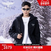 连帽羽绒服N28018 户外保暖短款 鹅绒 BOYLONDON冬情侣款