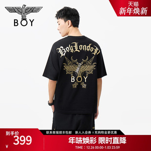 潮牌短袖 BOYLONDON25新款 烫金朋克高街时尚 男女同款 T恤N01805 夏季
