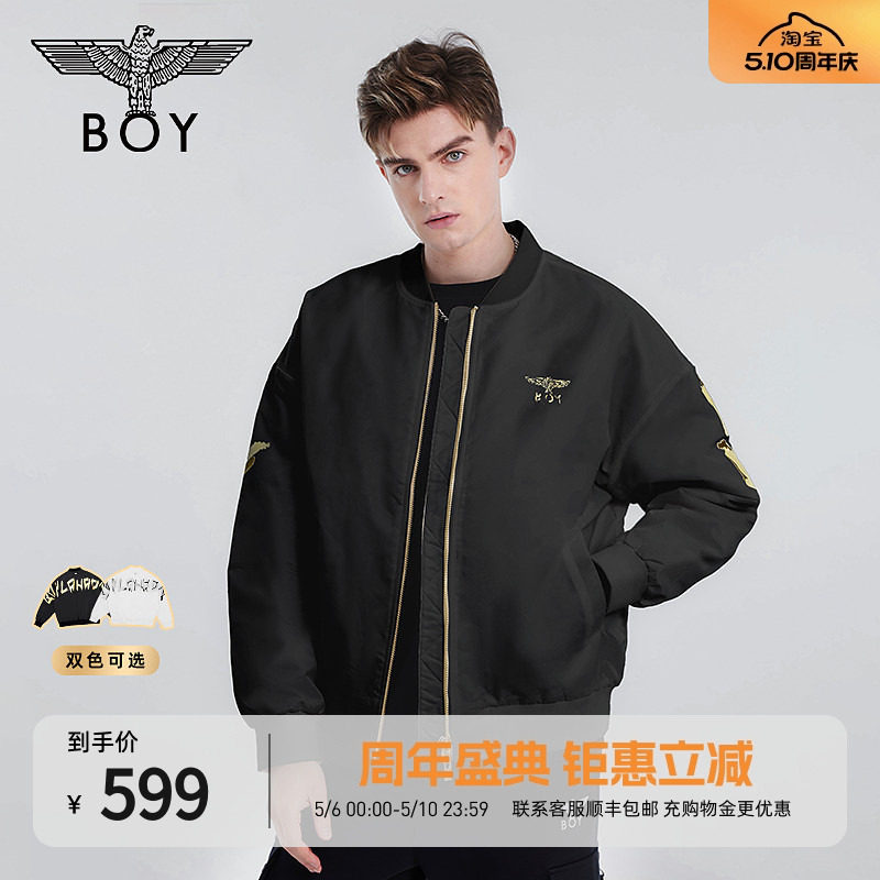 【伦敦塔桥】BOYLONDON短款棉服情侣冬仿烫金潮流棉衣外套N