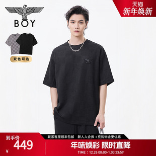短袖 男女格子圆领宽松高街潮牌时尚 T恤N01157 夏季 BOYLONDON25新款