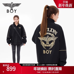 情侣款 BOYLONDON春季 上衣宽松保暖外套夹克N23901 黄金勋章