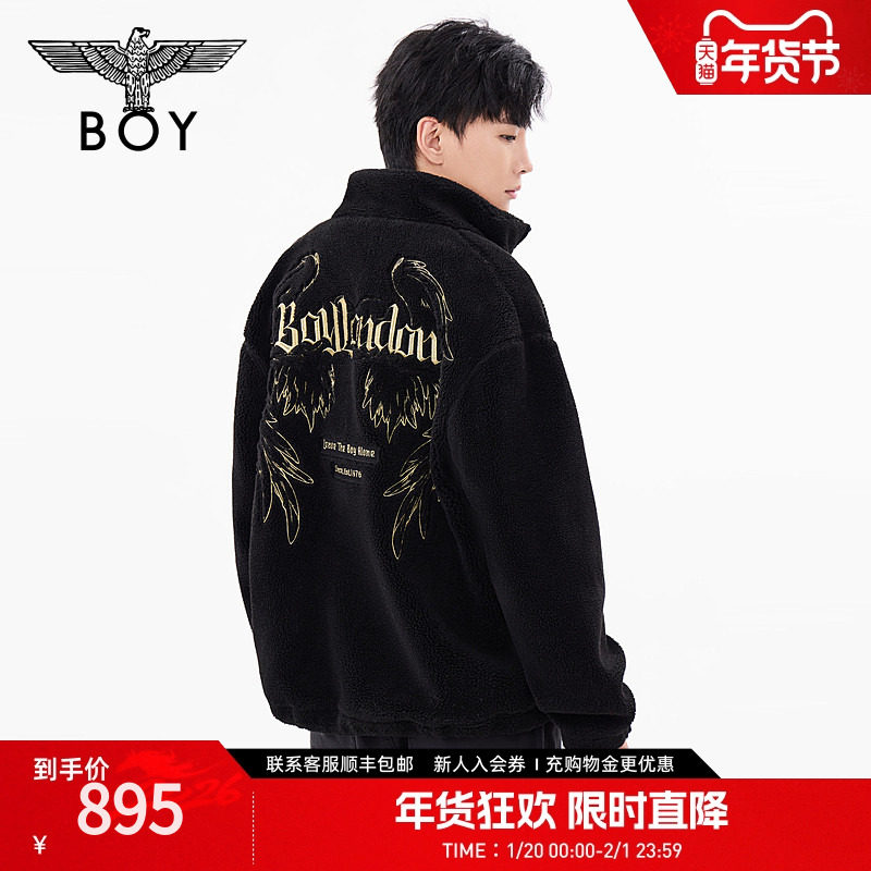 BOYLONDON冬男女同款黑金潮牌黑色宽松保暖外套N23804,男装,夹克,淘宝优惠券,粉丝福利购,淘宝优惠卷