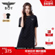 BOYLONDON春夏女款 沁粉佳人 T恤裙满印潮牌直筒连衣裙W17906