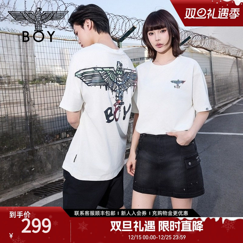 【艺术家涂鸦】BOYLONDON夏男女同款高街潮牌针织短袖T恤N