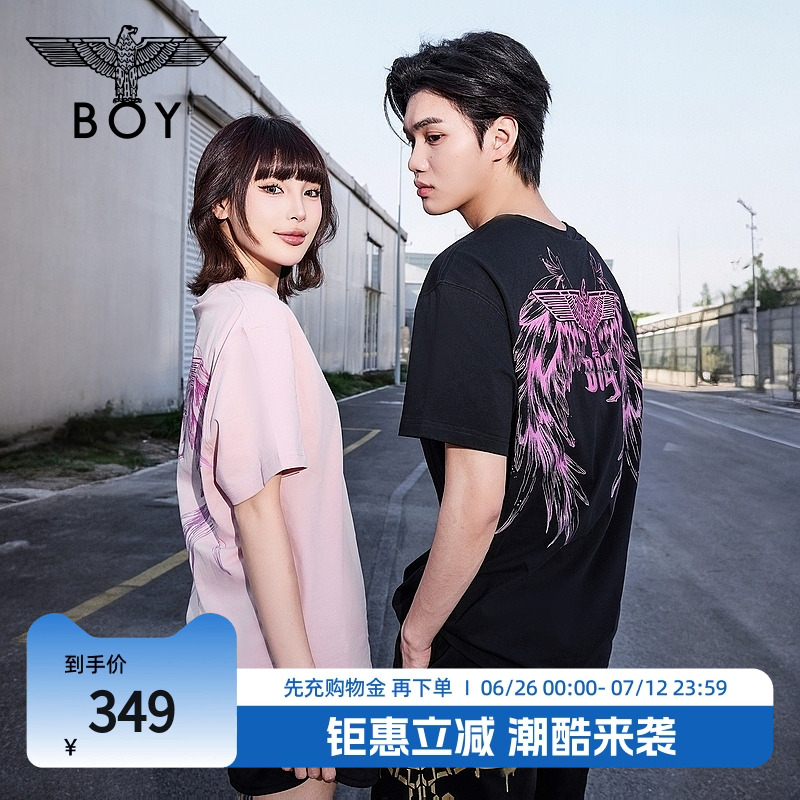 【霓虹飞鹰】BOYLONDON夏季男女潮牌紫外线变色百搭短袖T恤N01925
