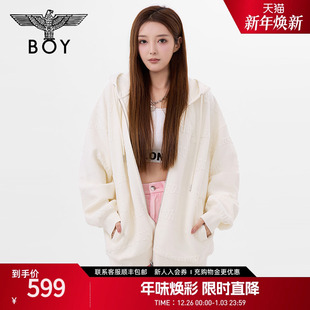 卫衣外套N06005 潮牌暗纹提花休闲连帽开衫 BOYLONDON春季 男女同款