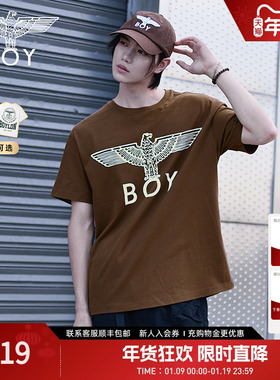 BOYLONDON夏季男女同款潮流时尚翅膀圆领短袖T恤N01129