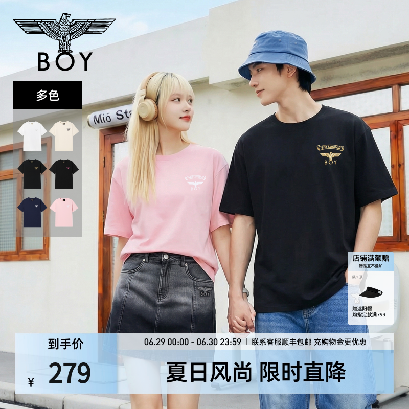 【小LOGO】BOYLONDON夏季情侣款简约小logo休闲短袖