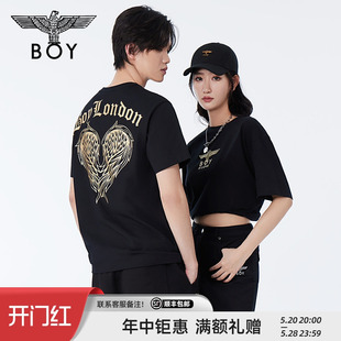 爱心翅膀印花时尚 BOYLONDON24新品 春夏男女同款 短袖 潮牌T恤N01807