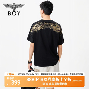 简约白色潮牌休闲短袖 BOYLONDON25新品 时尚 情侣款 T恤N01255 夏季