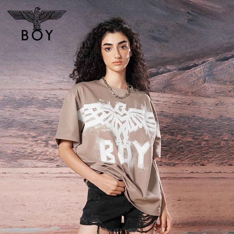 【后启示录】BOYLONDON潮牌短袖24春夏情侣款老鹰印花T恤N01003