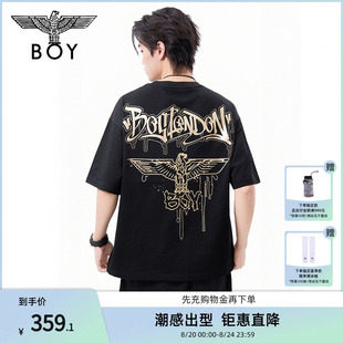 LOGO休闲潮牌短袖 BOYLONDON25新款 烫金经典 夏季 T恤N01811 男女同款