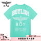 男女同款 BOYLONDON夏季 T恤N01018 薄荷绿字母印花休闲圆领时尚 短袖