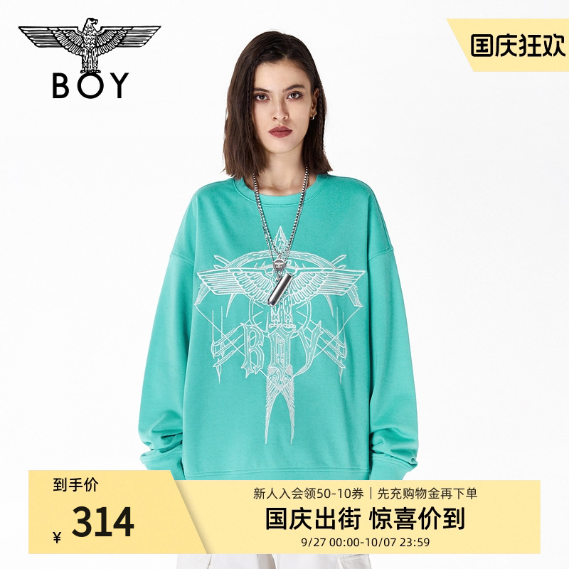 圆领套头衫情侣款boylondon