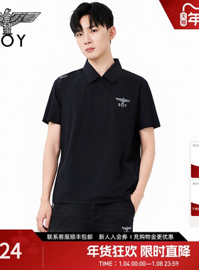 BOYLONDON休闲通勤男士抑菌速干POLO衫短袖春季百搭T恤N01310