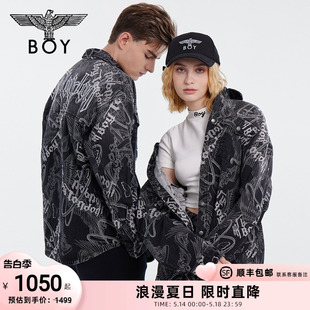 潮牌长袖 做旧时尚 BOYLONDON秋冬男女同款 衬衫 罗马古阵 N48005