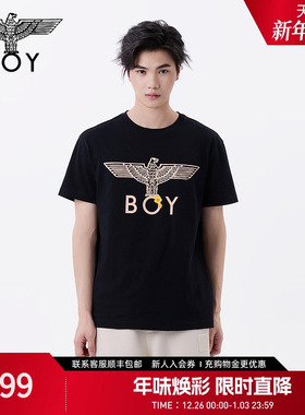 BOYLONDON春夏帅气甜酷童趣印花短袖休闲宽松百搭男女款T恤N01267