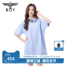 BOYLONDON女春夏连衣裙机械翅膀清新baby蓝针织裙N17001