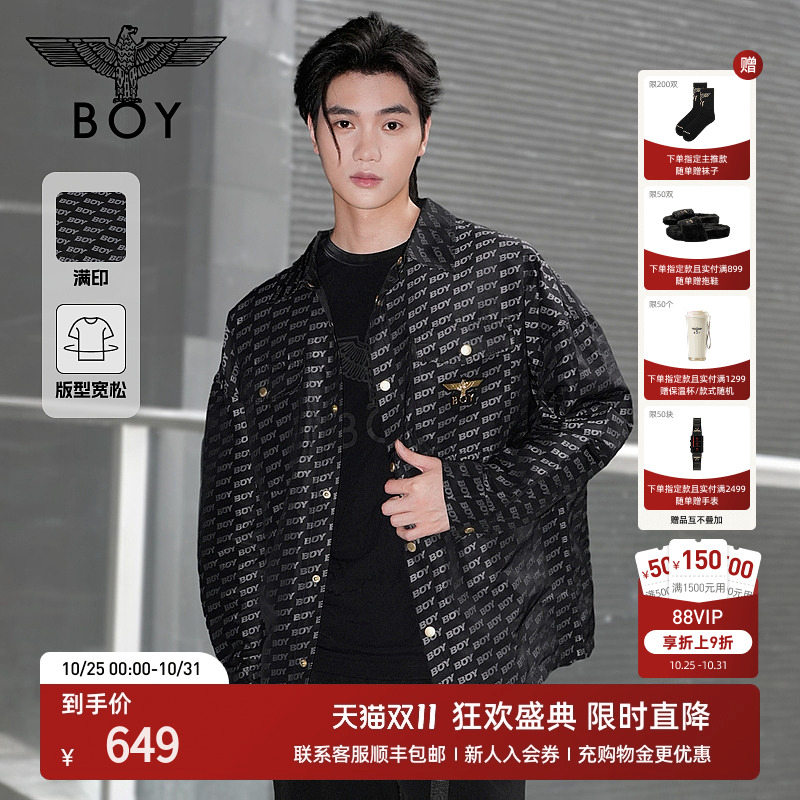 BOYLONDON满印金标夹克衬衫外套