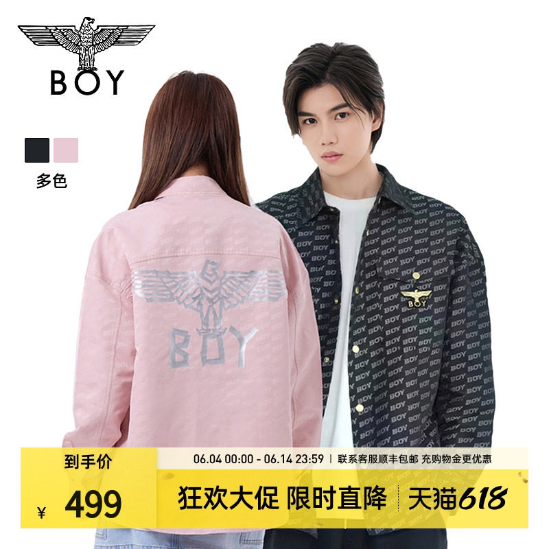 【迷幻摇滚】BOYLONDON春季满印衬衫潮牌情侣薄款夹克外套N23901