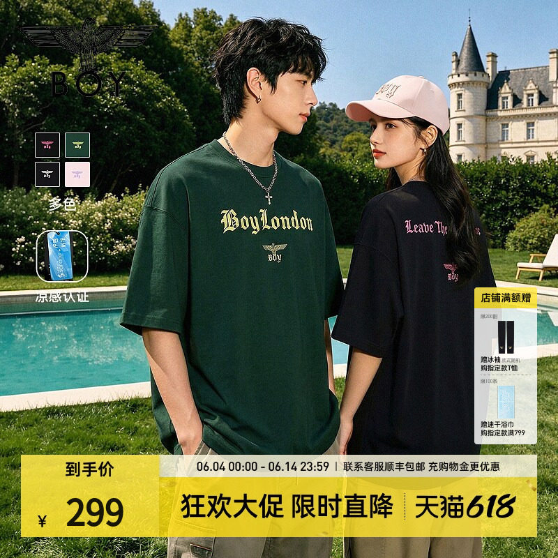 【水纹潮影】BOYLONDON夏季潮酷波浪镂空短袖26凉感男女T恤N01944