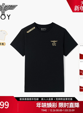 BOYLONDON春夏情侣款户外运动简约舒适圆领休闲短袖T恤N01170