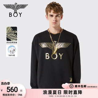 【经典款】BOYLONDON冬情侣款logo圆领休闲百搭潮牌卫衣N03909