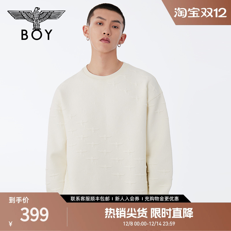 boylondon24立体提花套头卫衣