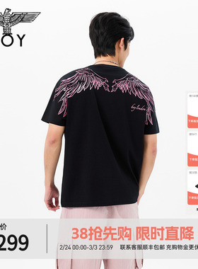BOYLONDON翅膀美式高街潮牌2026年春夏男女款短袖T恤N01911
