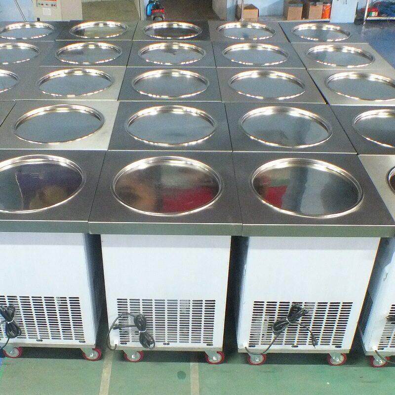 广州圆锅鲜果炒冰机现炒冰饮奶昔机器商用创业型刨冰沙设备