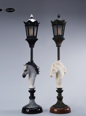 JXK&Home马头灯家居室内桌面装饰台灯摆件马头雕塑树脂手工灯
